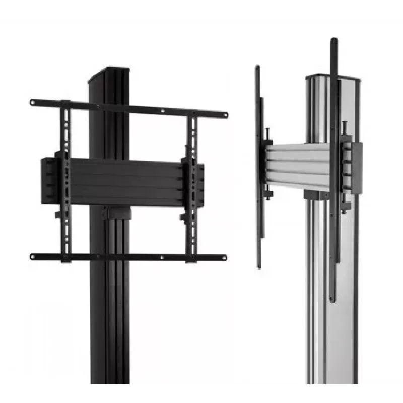 B-TECH AV SYSTEM X - Universeller Dual-Stack-Flachbildschirm-Bodenständer (VESA 600 x 400) - 2,4 m, Schwarz