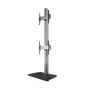 B-TECH AV SYSTEM X - Universeller Dual-Stack-Flachbildschirm-Bodenständer (VESA 600 x 400) - 2,4 m, Schwarz