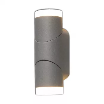 Sano LED-Wandleuchte mit PIR-Sensor, 2x6W, 800lm, 4000K, IP65, Grau