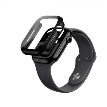 AMAZINGTHING Radix Glass Case mit gehärtetem Glas für Apple Watch 46mm, Schwarz