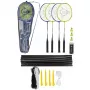 Dunlop Nitro 4 Badminton-Set - 4 Schläger aus gehärtetem Stahl, 3 Nylon-Federbälle, Tragetasche