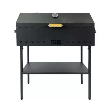 ŠAŠLYKINE MGL-3 TEXASCLUB Holzkohlegrill mit Deckel, 80x33x20 cm, Schwarz