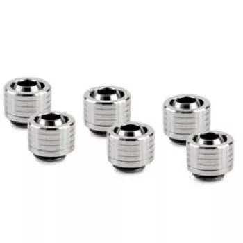 Thermal Grizzly DeltaMate Kompressionsverschraubung, Messing - Glanznickel, ST16, 6er-Pack