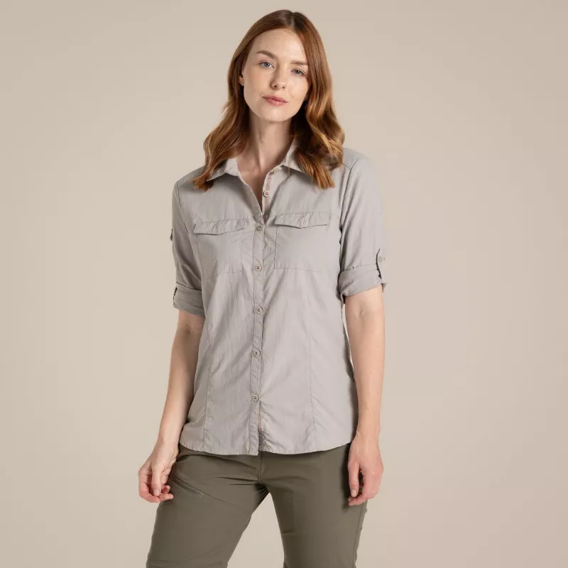 Craghoppers NosiLife Adventure LS Shirt III Damen Reisehemd - Soft Mushroom