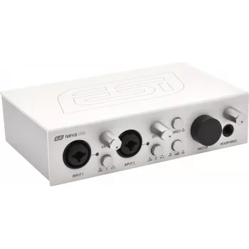 ESI Neva OTG 2x2 USB-C Audio-Interface mit 24-bit/192kHz, XLR/TRS Combo, Hi-Z, +48V Phantomspeisung, Direct Monitoring, Bus-powered für PC, Mac, iOS, Android