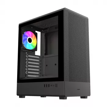 FSP/Fortron M221-BA Mid-Tower-Gehäuse, gehärtetes Glas, Schwarz
