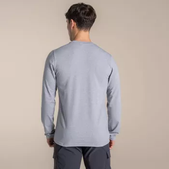 Craghoppers NosiLife Abel Langarm-Shirt - Soft Grey Marl, Größe L