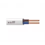 H05VVH2-F 2x1 mm² weißes flexibles PVC-Flachkabel, Zwillingskabel, 50m