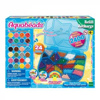 EPOCH Aquabeads Maxi Nachfüllpackung – 2400 feste Perlen in 24 Farben