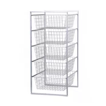 Prosperplast Rato 5-Schubladen-Aufbewahrungsschrank in Anthrazit, 89x45x55 cm, Rattan-Optik Polypropylen