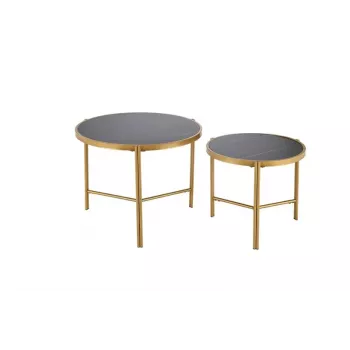 Fatima runder Couchtisch 63x48 cm schwarz