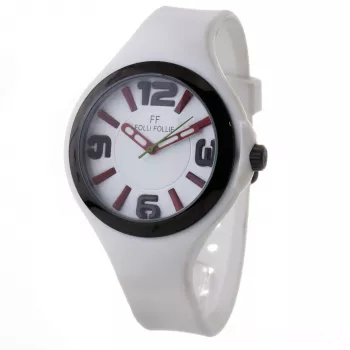 Folli Follie Damen Keramik Uhr mit weißem Zifferblatt WF1Y045ZPW (40mm)
