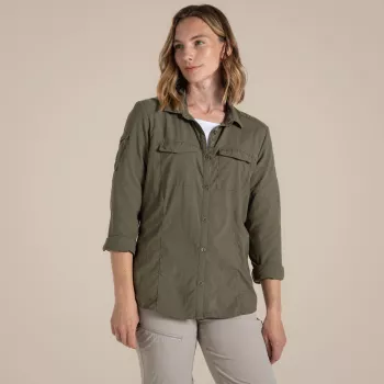 Craghoppers Damen NosiLife Adventure LS Shirt III - Wild Olive - L