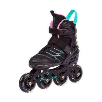 Meteor Buzzy verstellbare Inline-Skates Schwarz-Pink-Mint EU 34-38