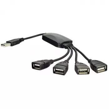 AKYGA AK-AD-13 USB 2.0 4-Port-Hub, Schwarz