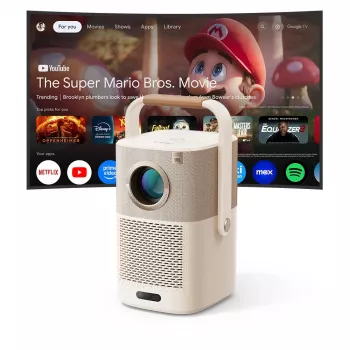 Yaber T2 Plus GTV 1080p 450 ANSI Google TV JBL Dolby Audio Tragbarer Projektor mit Akku - Beige