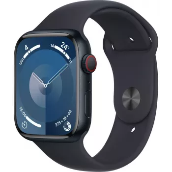 Apple Watch 9 GPS + Cellular 45mm, Mitternacht, Sport Band M/L (MRMD3ET/A)