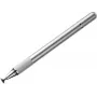 Baseus Golden Cudgel Stift für kapazitive Touchscreens, Doppelspitze mit transparenter Scheibe und leitfähiger Faser, Silber