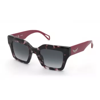 ZADIG & VOLTAIRE Damen-Sonnenbrille SZV457-5001GT, eckig, Acetat, mit grauen Gradientengläsern, 50/23/140 mm, UV400-Schutz