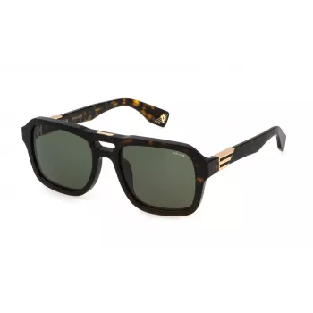 POLICE SPLN65-550722 Herren-Sonnenbrille - Schwarzer Rahmen, graue Gläser, 55 mm