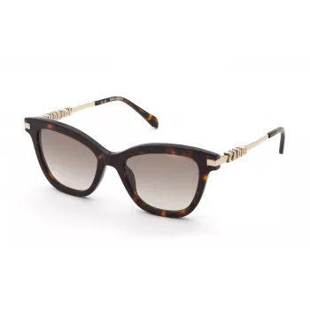 ZADIG & VOLTAIRE Damen-Sonnenbrille SZV451 Havana Acetat mit Gradient-Braunen Gläsern, 52/19/140 mm