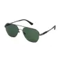 POLICE SPLP30-590627 Herren-Sonnenbrille im Rechteck-Design - Schwarzer Rahmen, graue Gläser, UV400-Schutz