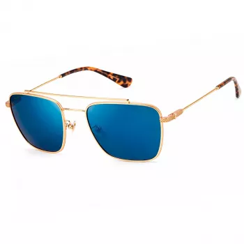 Police SPLN3856300B Herren-Sonnenbrille, rechteckig, schwarzer Rahmen, graue Gläser, 56 mm