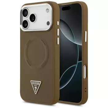 Guess Triangle Logo MagSafe-Hülle für iPhone 17 Pro (Braun)