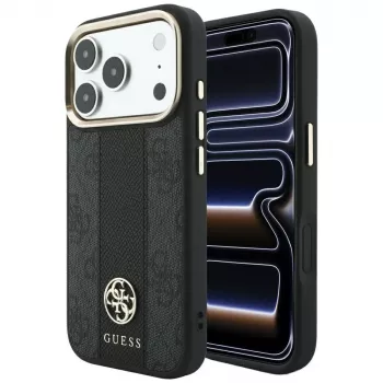 Guess 4G Stripe Round and Classic Logos MagSafe-Hülle für Apple iPhone 18 Pro / 17 Pro - Schwarz