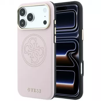 Guess Perforated 4G Gold Logo MagSafe Hülle für iPhone 18 Pro Max / 17 Pro Max - Pink