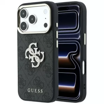 Guess 4G & Big Strass Logo Hülle für iPhone 17 Pro Max / 18 Pro Max - Schwarz