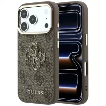 Guess 4G & Big Resin Logo Hülle für iPhone 17 Pro Max / 18 Pro Max - Braun