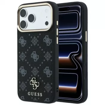 Guess Peony 4G Small Logo MagSafe-Hülle für iPhone 18 Pro / 17 Pro - Schwarz