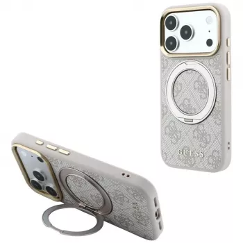 Guess Ring Stand 360 4G Classic Logo MagSafe Hülle für iPhone 18 Pro Max / 17 Pro Max - Pink