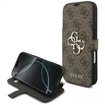 Guess Book 4G Metal Logo Hülle für Apple iPhone 18 Pro / 17 Pro – Braun
