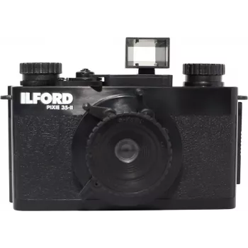 ILFORD PIXIE 35mm Point & Shoot Filmkamera – Silber/Schwarz, eingebauter Blitz, Autofokus