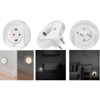 LogiLink LED-Nachtlicht-Steckdose mit Dämmerungssensor und 1x CEE 7/3 (LED012)