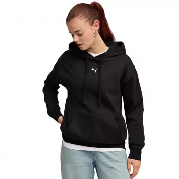 Puma Damen ESS Centered Cat Logo Relaxed Hoodie, Schwarz, Größe L