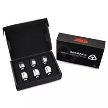 Thermal Grizzly DeltaMate Drehgelenk 90° G1/4 Zoll Glanznickel – 6er-Pack