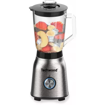 Techwood TBLI-1250 Tischmixer 1200 W 1,5 L Glasbehälter Schwarz/Silber