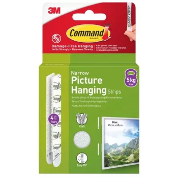 3M Command Klebestreifen schmal, 4 Stk., Weiß (7100337191)
