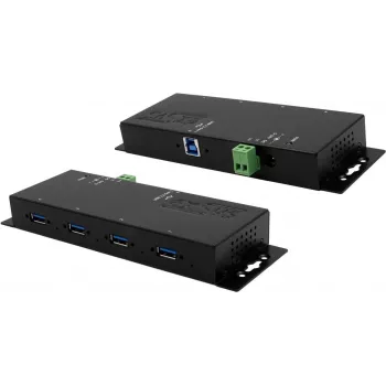 EXSYS EX-1184HMVS-2 4-Port USB 3.2 Gen 1 Aluminium-Hub mit Netzteil