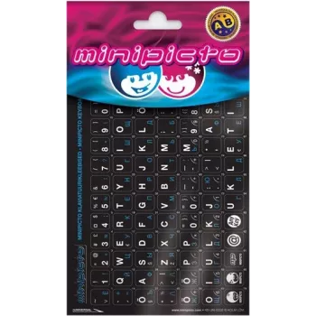 Kolm Lõvi Minipicto Estonian/Russian, schwarz/weiß/blau Tastaturaufkleber (KB-UNI-EE02-BLK-BLUE)