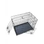 Faltbare Hundebox 76x48x54 cm – Schwerlast-Stahldraht, Doppeltür, Herausnehmbare Wanne, Schwarz