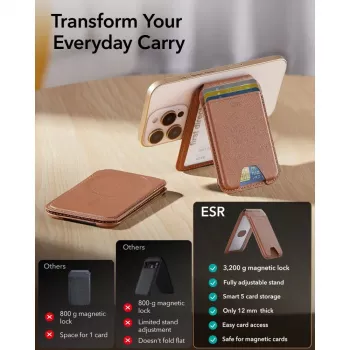 ESR Classic RFID Magnetic Wallet Stand MagSafe Braun