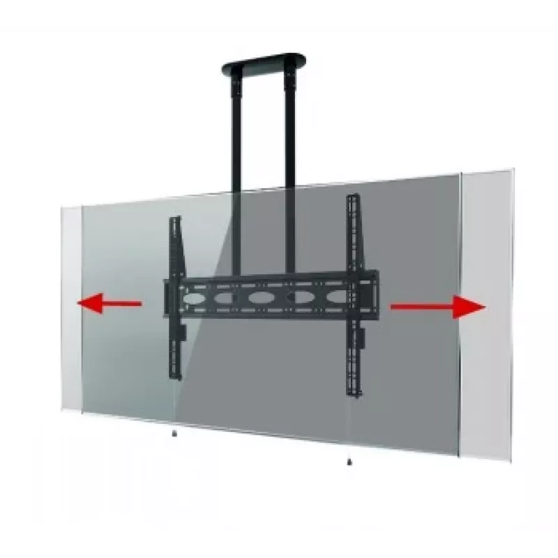 B-TECH AV BT8448-150/BB Extra-Large Universal Deckenhalterung für Flachbildschirme mit 1,5 m Stange Ø50 mm, VESA bis 1100x700, 130 kg, Schwarz