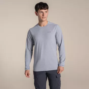 Craghoppers NosiLife Abel Langarm-Shirt - Soft Grey Marl - Größe M
