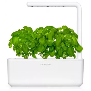 Click & Grow The Smart Garden 3 Indoor-Kräutergarten mit LED-Wachstumslicht, Weiß