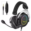 FIFINE H3 AmpliGame RGB Kabelgebundenes Over-Ear Gaming-Headset mit abnehmbarem Mikrofon, 50-mm-Treibern, USB-A, Schwarz