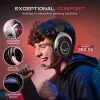 FIFINE H3 AmpliGame RGB Kabelgebundenes Over-Ear Gaming-Headset mit abnehmbarem Mikrofon, 50-mm-Treibern, USB-A, Schwarz